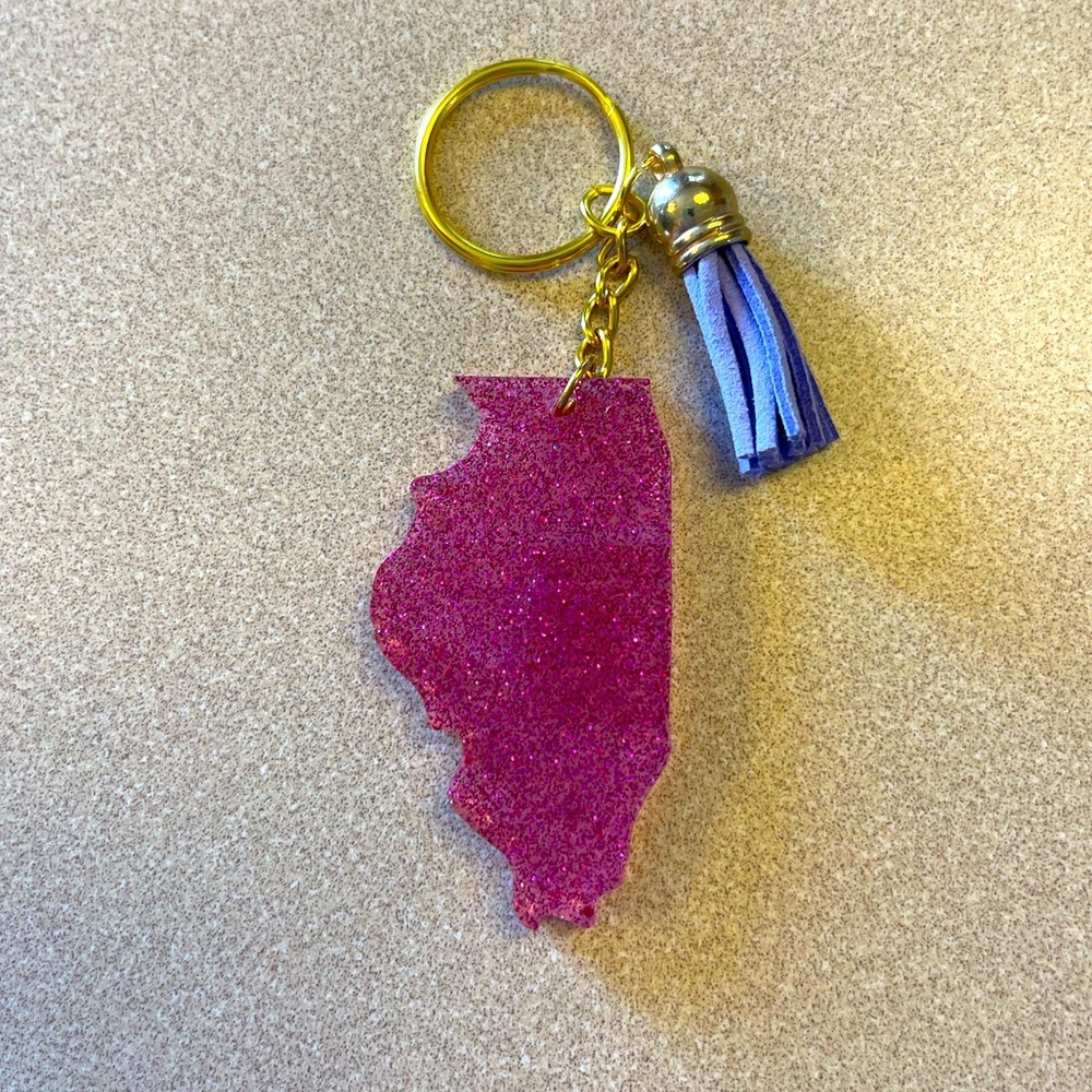 Handmade U.S. State Keychain - Illinois